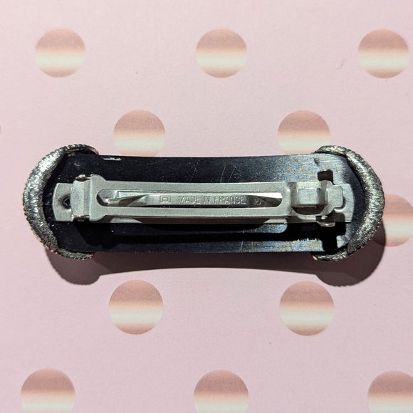 France Luxe Black and Silver Hair Clip - Picture 3 of 4